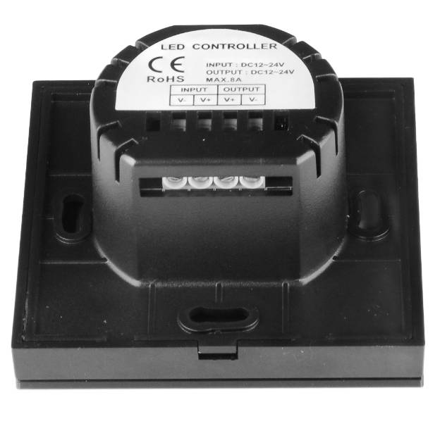 Rozměry a montáž LED panelového stmívače 80x80x41,7mm
